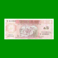 BONO DE JUJUY 5 AUSTRALES, EC 013, AÑO 1986, ESTADO EXCELENTE+ .-