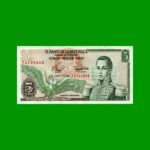 BILLETE DE COLOMBIA $ 5,00, PICK 406f, AÑO 1980, ESTADO EXCELENTE+ .-