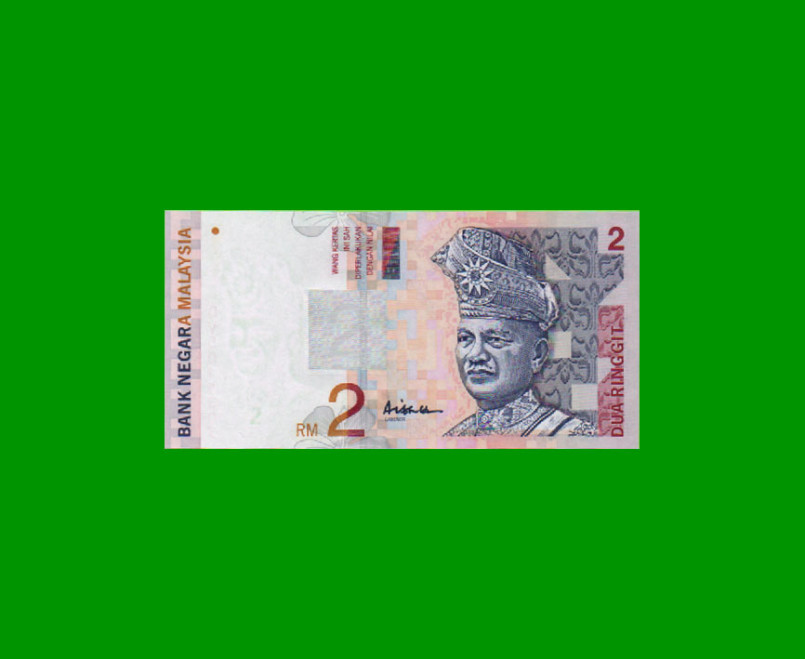 BILLETE DE MALASIA 2 RINGGIT, PICK NEW, ESTADO SIN CIRCULAR.-