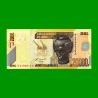 BILLETE DE CONGO 20.000 FRANCOS, PICK 104, AÑO 2006, ESTADO SIN CIRCULAR.-