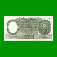 MONEDA NACIONAL $50,00, BOT - , COL 485b, AÑO 1967, ESTADO EXCELENTE- .-
