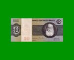 BILLETE DE BRASIL 10 CRUZEIROS, PICK 193e, AÑO 1980, ESTADO EXCELENTE.-