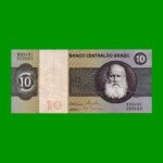 BILLETE DE BRASIL 10 CRUZEIROS, PICK 193e, AÑO 1980, ESTADO EXCELENTE.-