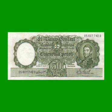 MONEDA NACIONAL $50,00, BOT 2024, AÑO 1967, ESTADO EXCELENTE.-