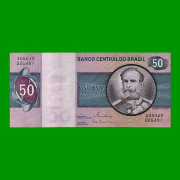 BILLETE DE BRASIL 50 CRUZEIROS, PICK 194c, AÑO 1980, ESTADO EXCELENTE+ .-
