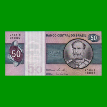 BILLETE DE BRASIL 50 CRUZEIROS, PICK 194c, AÑO 1980, ESTADO SIN CIRCULAR.-