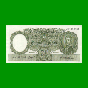 MONEDA NACIONAL $50,00, BOT 2028, AÑO 1969, ESTADO EXCELENTE+ .-