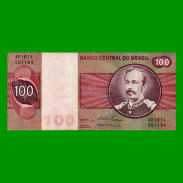 BILLETE DE BRASIL 100 CRUZEIROS, PICK 195Aa, AÑO 1974, CAT 146, ESTADO EXCELENTE.-