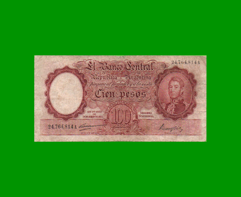 MONEDA NACIONAL $100,00, BOT 2036, AÑO 1948, ESTADO BUENO.-