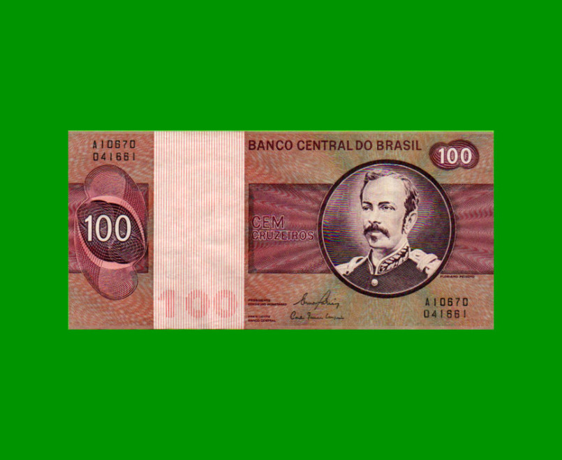 BILLETE DE BRASIL 100 CRUZEIROS, PICK 195Ab, AÑO 1981, ESTADO EXCELENTE.-