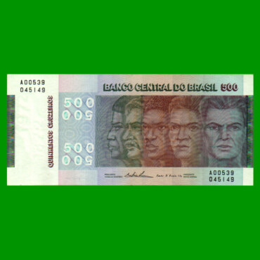 BILLETE DE BRASIL 500 CRUZEIROS, PICK 196b, AÑO 1974, ESTADO MUY BUENO+ .-
