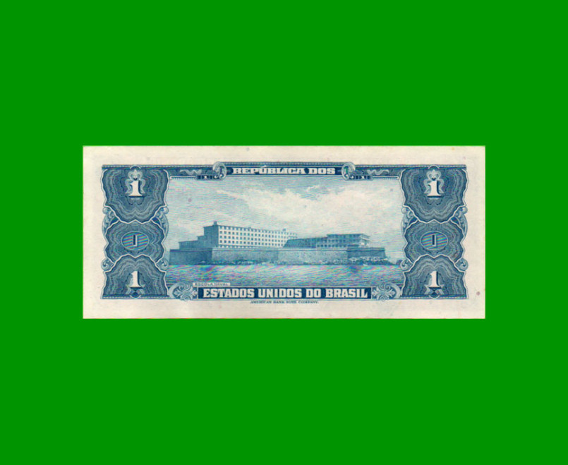 BILLETE DE BRASIL 1 CRUZEIRO, PICK 150b, AÑO 1955, ESTADO EXCELENTE+ .- - Imagen 2