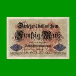 BILLETE DE ALEMANIA 50 MARCOS, PICK 49a, AÑO 1914, ESTADO MUY BUENO+ .-
