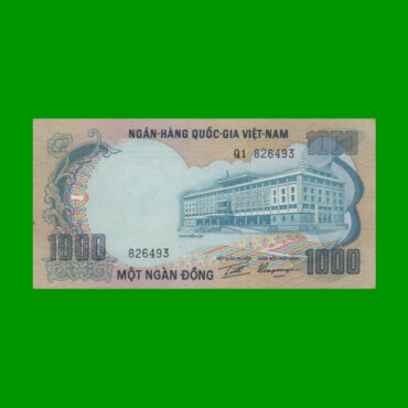 BILLETE DE VIETNAM DEL SUR 1.000 DONG, PICK 34, AÑO 1972, ESTADO EXCELENTE.-