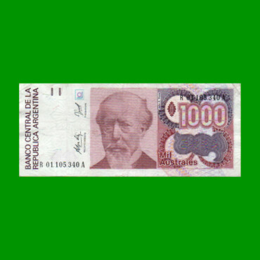 REPOSICION BILLETE DE 1.000 AUSTRALES, BOT 2863, ESTADO EXCELENTE- .-