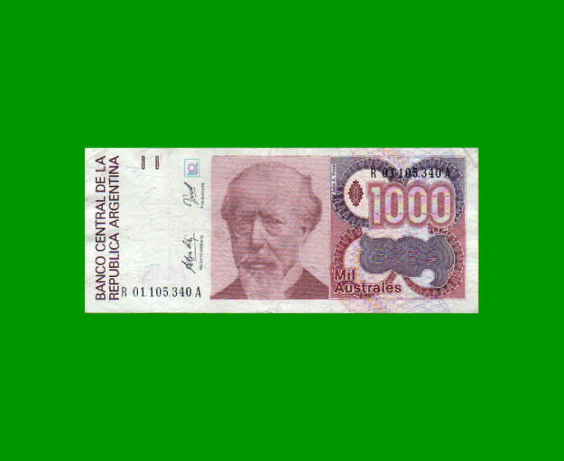 REPOSICION BILLETE DE 1.000 AUSTRALES, BOT 2863, ESTADO EXCELENTE- .-