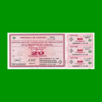 BONO DE CORDOBA $ 20,00, EC 266, AÑO 1996, SERIE B, ESTADO SIN CIRCULAR.-
