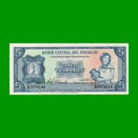 BILLETE DE PARAGUAY 5 GUARANIES, PICK 194, ESTADO SIN CIRCULAR.-