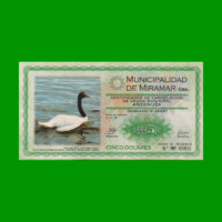 BONO MUNICIPALIDAD DE MIRAMAR DE ANSENUZA 5 DOLARES, AÑO EMISION: 01/11/97, ESTADO SIN CIRCULAR.-