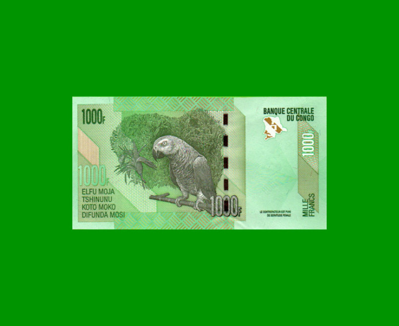 BILLETE DE CONGO 1.000 FRANCOS, PICK NEW, AÑO 2013, ESTADO SIN CIRCULAR.-