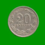 MONEDA DE ARGENTINA, M$N 2DA CIRCULACION, 0,20 CTVOS, AÑO 1920, ESTADO USADA.-