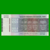 BILLETE DE BRASIL 500 CRUZEIROS, PICK 196b, AÑO 1974, ESTADO EXCELENTE- .-