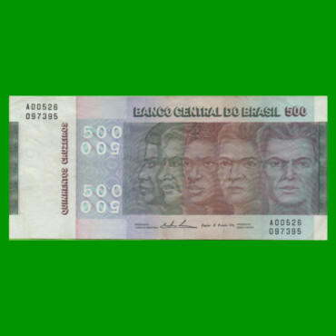 BILLETE DE BRASIL 500 CRUZEIROS, PICK 196b, AÑO 1974, ESTADO EXCELENTE- .-