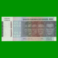 BILLETE DE BRASIL 500 CRUZEIROS, PICK 196b, AÑO 1974, ESTADO EXCELENTE.-