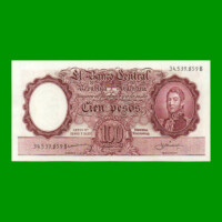 MONEDA NACIONAL $100,00, BOT 2052, AÑO 1959, ESTADO SIN CIRCULAR.-