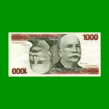 BILLETE DE BRASIL 1.000 CRUZEIROS, PICK 197a, AÑO 1978, ESTADO MUY BUENO+ .-