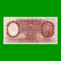 MONEDA NACIONAL $100,00, BOT 2059, AÑO 1961, ESTADO MUY BUENO- .-