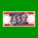 BILLETE DE BRASIL 100 CRUZEIROS, PICK 198a, AÑO 1981, ESTADO SIN CIRCULAR.-