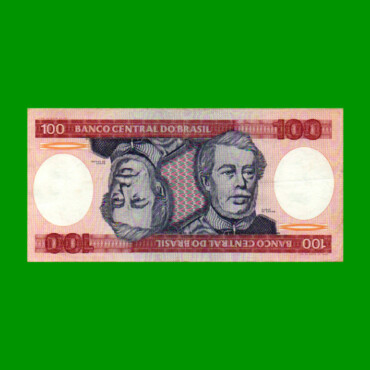 BILLETE DE BRASIL 100 CRUZEIROS, PICK 198b, AÑO 1984, ESTADO EXCELENTE.-