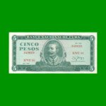 BILLETE DE CUBA $5,00 PICK 103d, AÑO 1988, ESTADO EXCELENTE+ .-