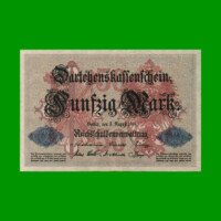 BILLETE DE ALEMANIA 50 MARCOS, PICK 49b, AÑO 1914, ESTADO MUY BUENO+ .-