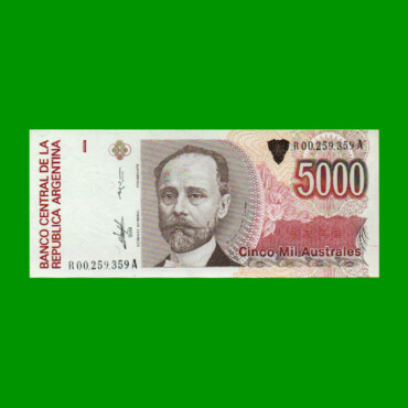 REPOSICION BILLETE DE 5.000 AUSTRALES, BOT 2867a, ESTADO SIN CIRCULAR.-