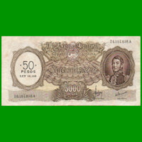 MONEDA NACIONAL $5.000,00 RESELLADO A $50,00 PESOS LEY 18.188, BOT 2218, AÑO 1970, ESTADO MUY BUENO.-