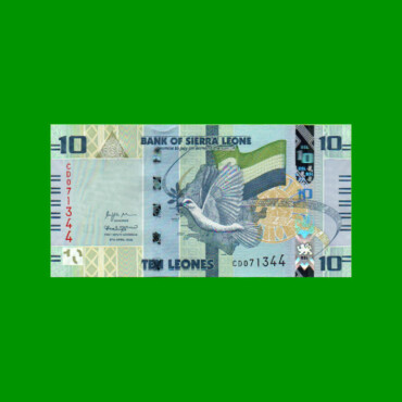 BILLETE DE SIERRA LEONA 10 LEONES, PICK 37, AÑO 2022, ESTADO SIN CIRCULAR.-
