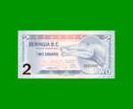 BILLETE DE BERINGIA 2 DINARES, POLYMERO FANTASIA, AÑO 2012, ESTADO SIN CIRCULAR.-
