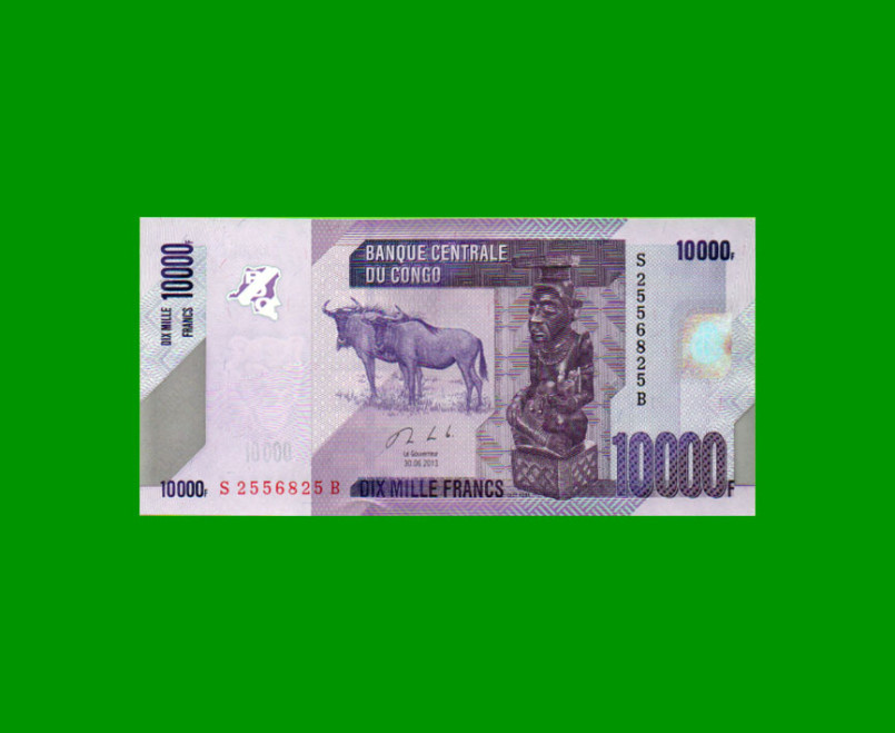 BILLETE DE CONGO 10.000 FRANCOS, PICK NEW, AÑO 2013, ESTADO SIN CIRCULAR.-