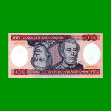 BILLETE DE BRASIL 100 CRUZEIROS, PICK 198b, AÑO 1984, ESTADO EXCELENTE+ .-