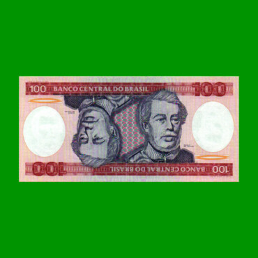 BILLETE DE BRASIL 100 CRUZEIROS, PICK 198b, AÑO 1984, ESTADO SIN CIRCULAR.-