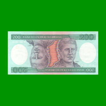 BILLETE DE BRASIL 200 CRUZEIROS, PICK 199b, AÑO 1984, ESTADO EXCELENTE.-