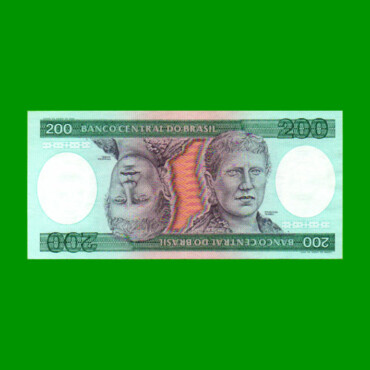 BILLETE DE BRASIL 200 CRUZEIROS, PICK 199b, AÑO 1984, ESTADO EXCELENTE+ .-
