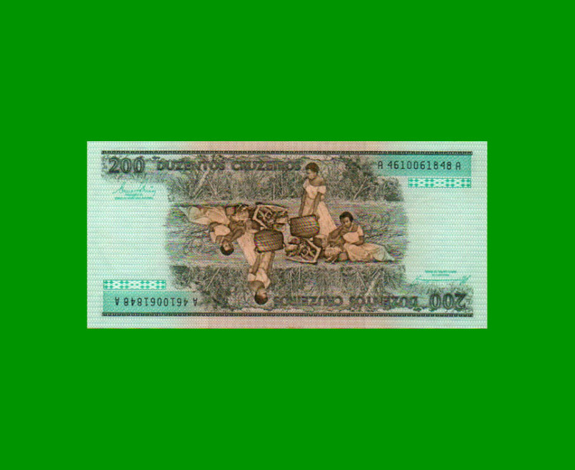 BILLETE DE BRASIL 200 CRUZEIROS, PICK 199b, AÑO 1984, ESTADO SIN CIRCULAR.- - Imagen 2