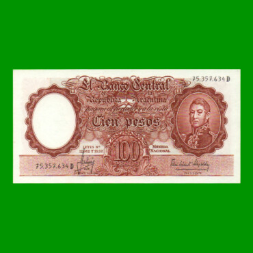 MONEDA NACIONAL $100,00, BOT 2071, AÑO 1965, ESTADO SIN CIRCULAR .-