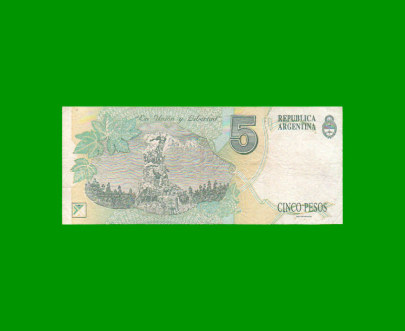 PESOS CONVERTIBLES 1er DISEÑO $5,00, BOT 3035, AÑO 1997, ESTADO MUY BUENO+ .- - Imagen 2