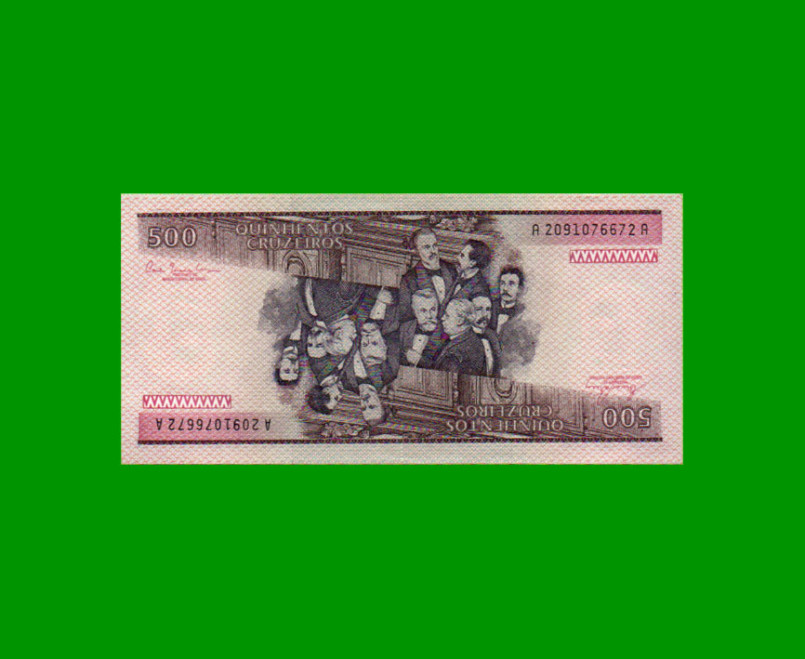 BILLETE DE BRASIL 500 CRUZEIROS, PICK 200a, AÑO 1981, ESTADO SIN CIRCULAR.- - Imagen 2