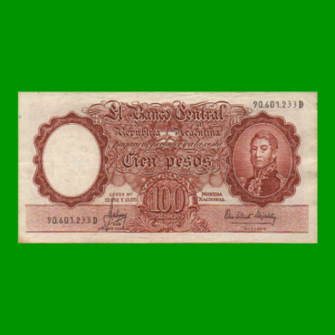 MONEDA NACIONAL $100,00, BOT 2071a, AÑO 1965, ESTADO MUY BUENO.-