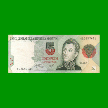 PESOS CONVERTIBLES 1er DISEÑO $5,00, BOT 3035, AÑO 1997, ESTADO MUY BUENO+ .-